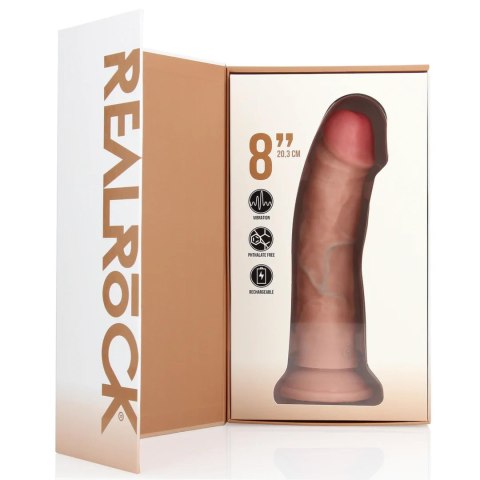 SHOTS Vibrating Regular Curved Cock - 8 / 20,5 cm - Flesh