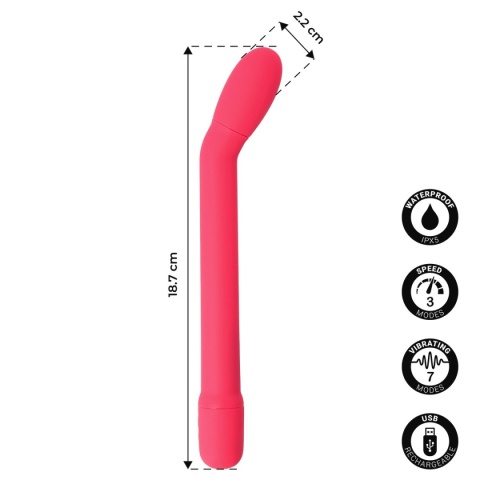 Virgite Caress Pink – wibrator punktu G z zaokrągloną końcówką Virgite Caress Pink – wibrator punktu G z zaokrągloną końcówką