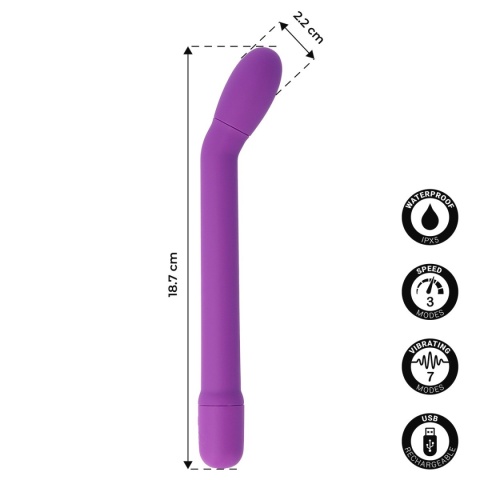 Virgite Caress Purple – wibrator punktu G z zaokrągloną końcówką Virgite Caress Purple – wibrator punktu G z zaokrągloną końcówką