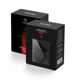 Virgite E9 Black – Wibrujący pierścień erekcyjny z uszkami stymulującymi