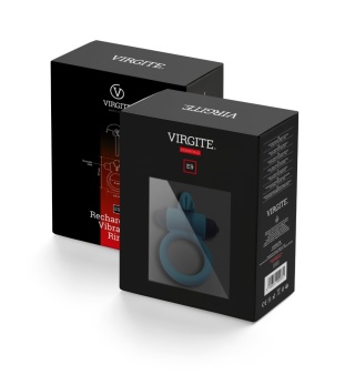 Virgite E9 Blue – Wibrujący pierścień erekcyjny z uszkami stymulującymi
