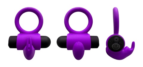 Virgite E9 Purple – Wibrujący pierścień erekcyjny z uszkami stymulującymi Virgite E9 Purple – Wibrujący pierścień erekcyjny z uszkami stymulującymi