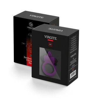 Virgite E9 Purple – Wibrujący pierścień erekcyjny z uszkami stymulującymi