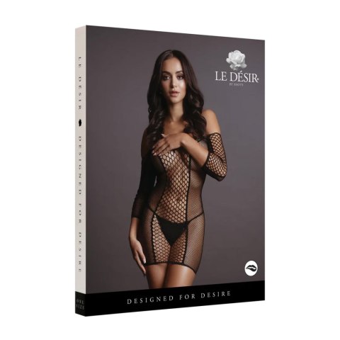 SHOTS Duo Net Sleeved Mini Dress - One Size