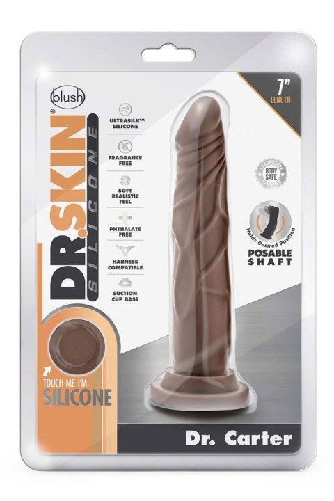 DR. SKIN SILICONE DR. CARTER 7 INCH DONG WITH SUCTION CUP CHOCOLATE DR. SKIN SILICONE DR. CARTER 7 INCH DONG WITH SUCTION CUP CHOCOLATE