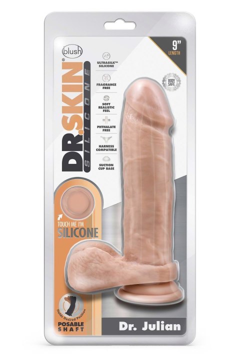 DR. SKIN SILICONE DR. JULIAN 9 INCH DILDO WITH SUCTION CUP VANILLA DR. SKIN SILICONE DR. JULIAN 9 INCH DILDO WITH SUCTION CUP VANILLA