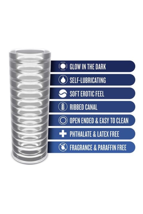 RIZE RIBZ SELF LUBRICATING STROKER CLEAR RIZE RIBZ SELF LUBRICATING STROKER CLEAR