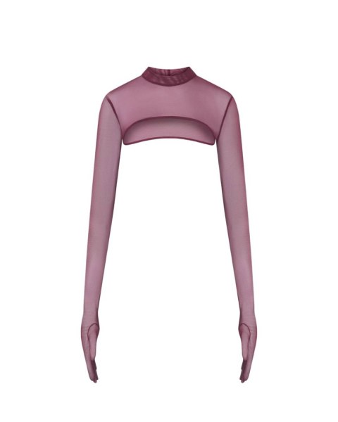 Promees Vivien Top Burgundy – Siateczkowy Longsleeve z Rękawiczkami M/L