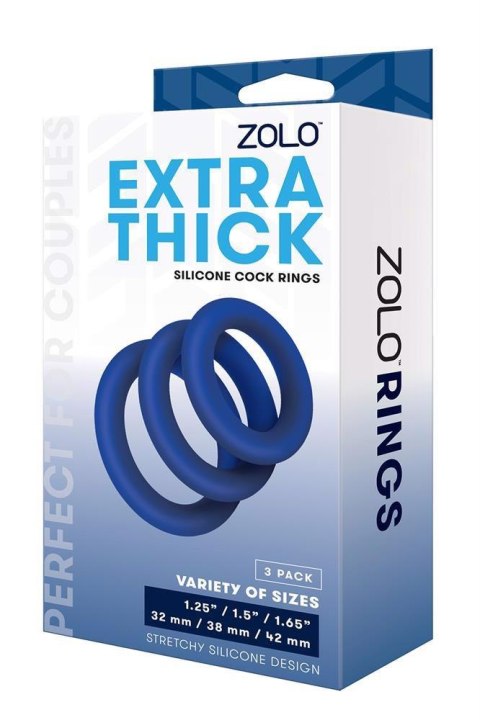 ZOLO EXTRA THICK SILICONE COCK RING 3 PK ZOLO EXTRA THICK SILICONE COCK RING 3 PK