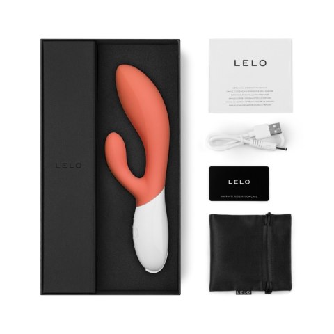 LELO INA 3 Coral Red – Luksusowy Wibrator Podwójny typu Króliczek