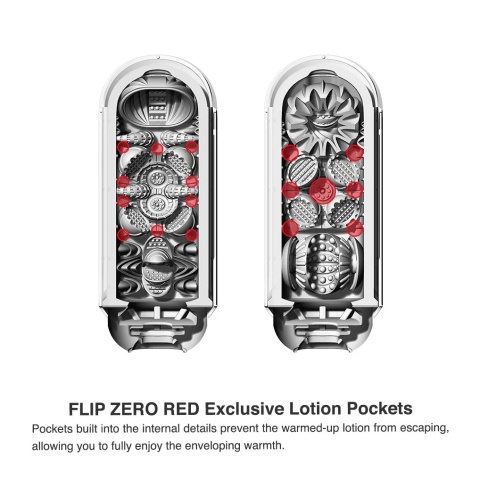 Tenga Flip Zero Red Warmer Set – Zestaw z Masturbatorem i Bazą Grzewczą