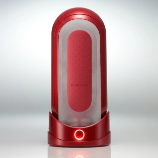 Tenga Flip Zero Red Warmer Set – Zestaw z Masturbatorem i Bazą Grzewczą