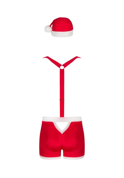 Czerwone męskie bokserki zintegrowane z szelkami.