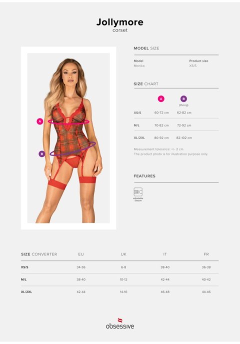 Obsessive Jollymore Gorset Świąteczny – Rozpakuj Swoją Zmysłowość rozm. XS/S