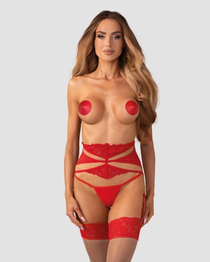 Obsessive Matildea Pas do Pończoch – Fiszbiny i Złote Łańcuszki L/XL