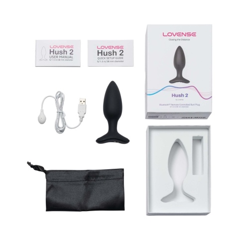 Wibrujący korek analny Lovense Hush 2 w rozmiarze 38mm dla zaawansowanych użytkowników.