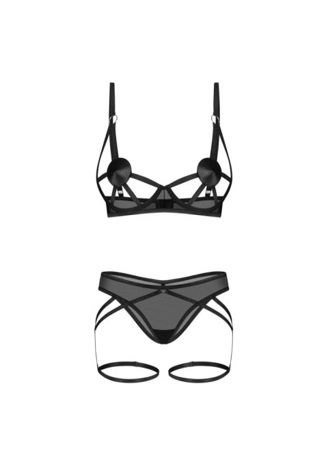 Zbliżenie na biustonosz Euridia - geometryczne paski i nasutniki.