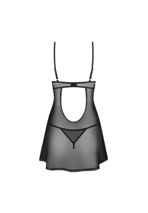 Tył czarnej koszulki Euridia - zapięcie i krój stringów.