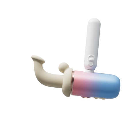 Lovense Spinel z nałożoną nasadką klitoralną, ukazującą wszechstronność urządzenia.