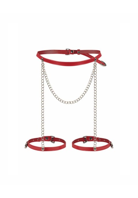 Obsessive Uprząż Inferro Red – Czerwona Biżuteria na Talię i Uda z Łańcuszkami S/M/L