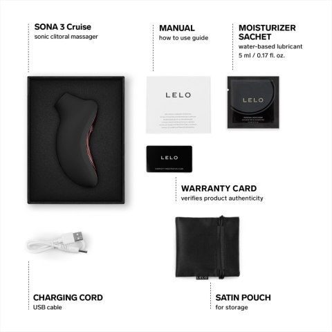 Lelo Stymulator łechtaczki sterowany aplikacją Sona 3 Cruise Black LELO