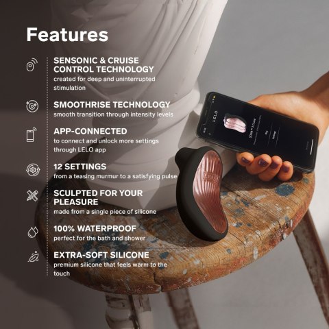 Lelo Stymulator łechtaczki sterowany aplikacją Sona 3 Cruise Black LELO