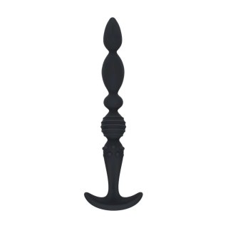 Multi Textured Silicone Flared Anal Probe - Black