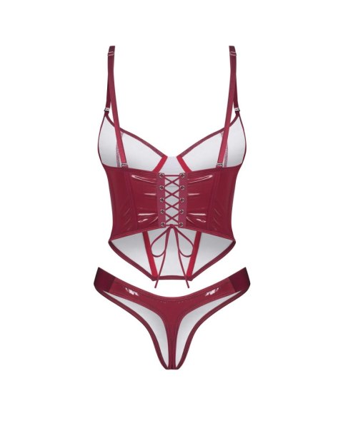 Obsessive Komplet Redya – Gorset o Lustrzanym Połysku i Stringi 2XL/3XL