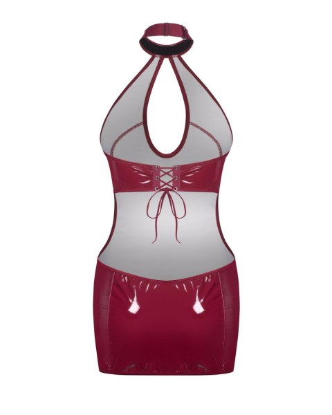 Czerwony materiał wet look w zbliżeniu – faktura.