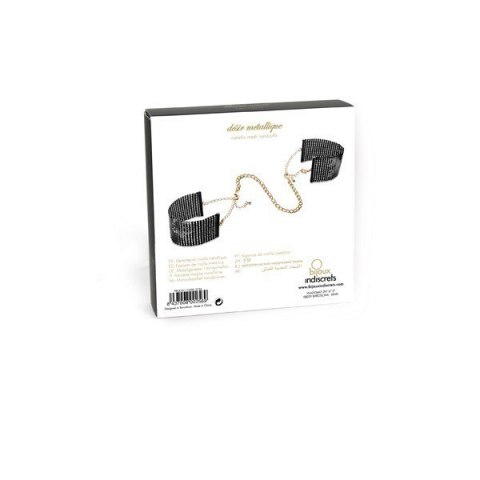 Bijoux Indiscrets Kajdanki Desir Metallique Mesh Black Handcuffs Bijoux Indiscrets