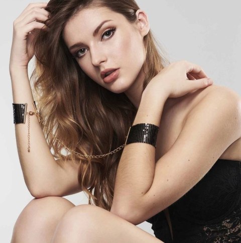 Bijoux Indiscrets Kajdanki Desir Metallique Mesh Black Handcuffs Bijoux Indiscrets