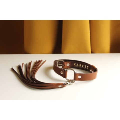 Karess Brązowa Skórzana Obróżka Estera Karess