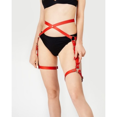 Karess Czerwona Skórzana Uprząż Na Uda Alisa Karess