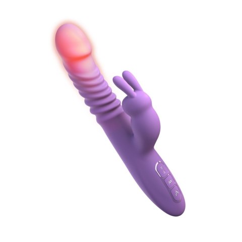 Fantasy for Her Thrusting Silicone Rabbit w kolorze fioletowym, ujęcie pod kątem