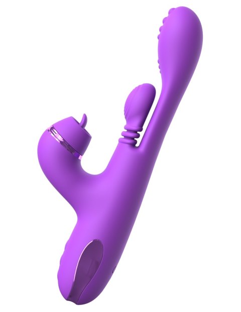 Fantasy for Her IntiMotion Pulse Pro – fioletowy smukły wibrator króliczek z wymiennymi końcówkami
