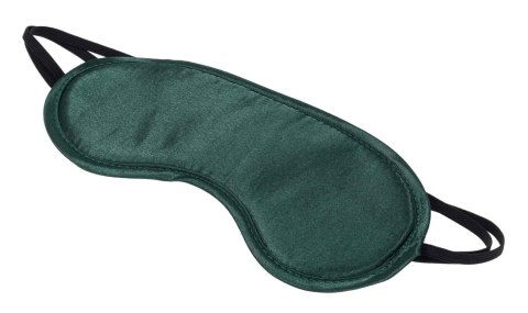 Zbliżenie na lśniącą strukturę satyny w opasce Indica Blindfold kolor szmaragdowy