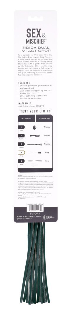 Ekskluzywne opakowanie szpicruty Indica Dual Impact – luksusowy sprzęt BDSM