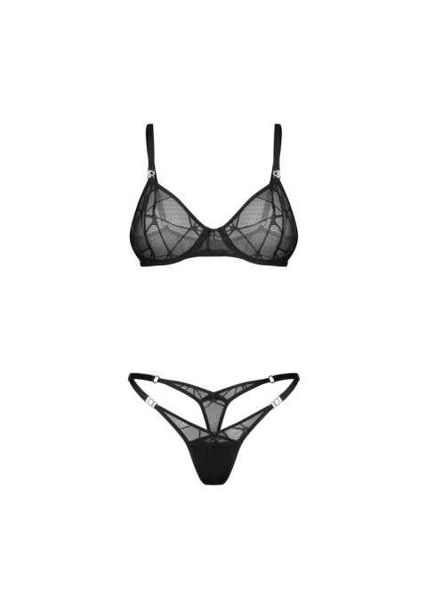 Komplet Olianna rozm. L/XL – Miękki Biustonosz z Siateczki i Stringi (Obsessive)