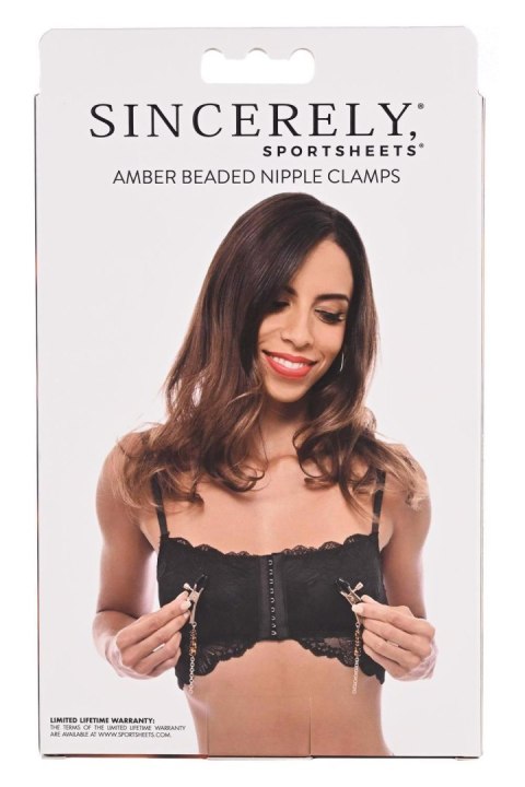 SPORTSHEETS AMBER BEADED NIPPLE CLAMPS SPORTSHEETS AMBER BEADED NIPPLE CLAMPS