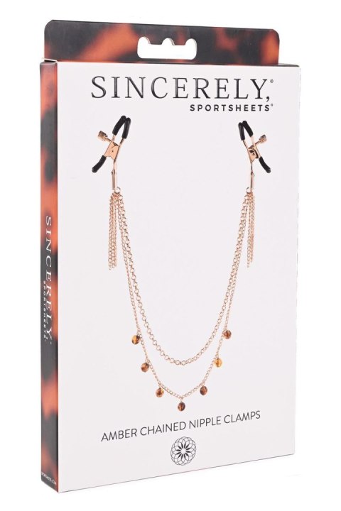 SPORTSHEETS AMBER CHAINED NIPPLE CLAMPS SPORTSHEETS AMBER CHAINED NIPPLE CLAMPS