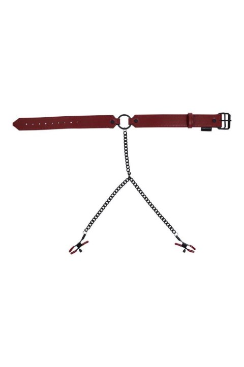 SPORTSHEETS SAFFRON COLLAR WITH NIPPLE CLAMPS SPORTSHEETS SAFFRON COLLAR WITH NIPPLE CLAMPS
