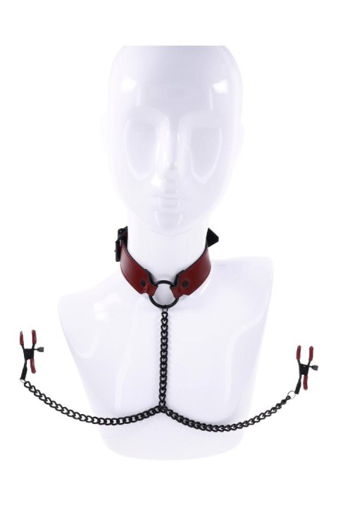SPORTSHEETS SAFFRON COLLAR WITH NIPPLE CLAMPS SPORTSHEETS SAFFRON COLLAR WITH NIPPLE CLAMPS