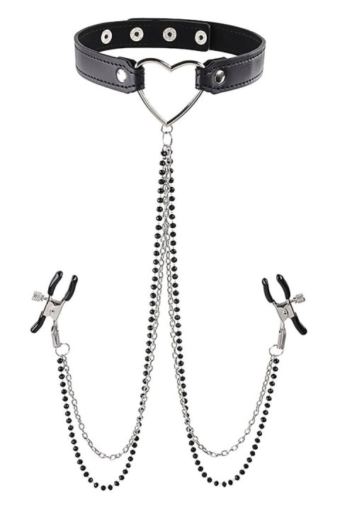 SPORTSHEETS SM AMOR COLLAR WITH NIPPLE JEWELRY SPORTSHEETS SM AMOR COLLAR WITH NIPPLE JEWELRY