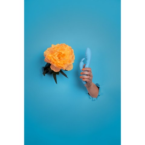 Ribbed Ultra Soft Silicone Rabbit Vibrator - Glacial Blue