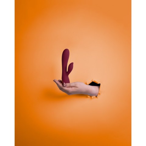 Smooth Silicone Rabbit Vibrator - Dark Cherry