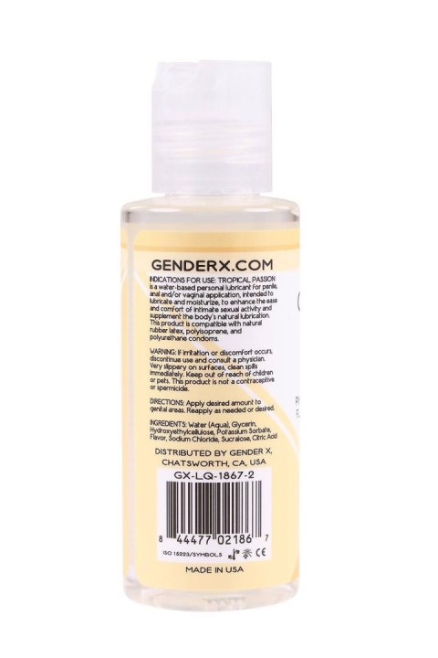 GENDER X TROPICAL PASSION FLAVORED LUBE, 60ML GENDER X TROPICAL PASSION FLAVORED LUBE, 60ML