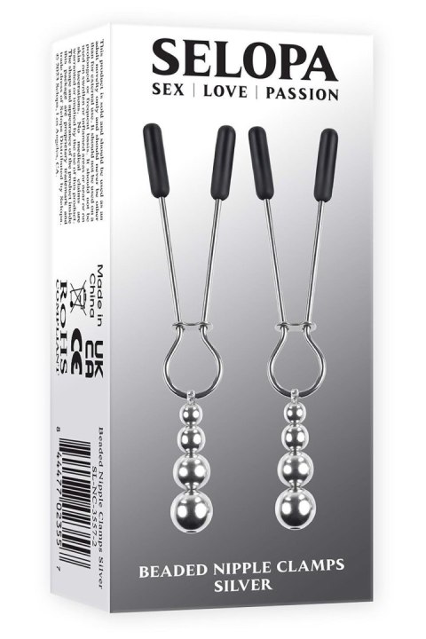 SELOPA BEADED NIPPLE CLAMPS SILVER SELOPA BEADED NIPPLE CLAMPS SILVER