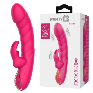 Party Up wibrator mini typ króliczek ładowany magnetycznie kolor ciemny różowy Monica