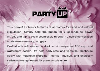 Party Up wibrator mini typ króliczek ładowany magnetycznie kolor ciemny różowy Monica