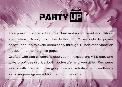 Party Up wibrator mini typ króliczek ładowany magnetycznie kolor ciemny różowy Monica